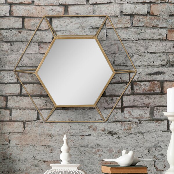 Mercer41 Glasser Metal Hexagon Wall Mirror & Reviews | Wayfair